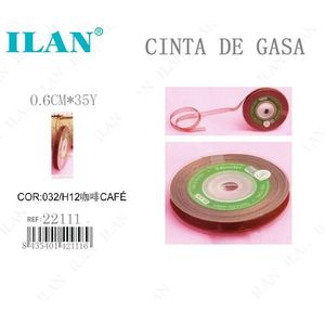 Nastro in garza ILAN 0,6 cm 35Y colore caffè per lavori artigianali - Product Image 1