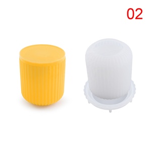 Stampo per barattolo di stoccaggio di 2 dimensioni stampo rotondo in Silicone per tazza di candela con coperchio per resina in gesso - Product Image 3