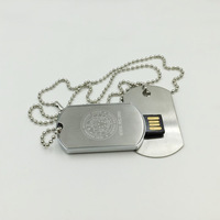 Flashdisk USB Waterproof Bentuk Dog Tag Kalung OEM, Memory Stick USB 2.0, Flash Pen Drive 1GB-64GB, Logo Dapat Disesuaikan, Pendrive