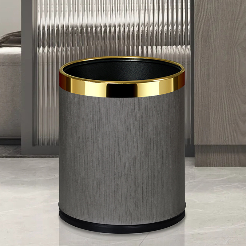 10L Gray Wood Grain Gold Ring