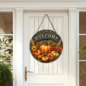 Panneau en bois de bienvenue pour Thanksgiving avec ornement suspendu en corde pour portes, fenêtres, murs, porches et Fête de la Moisson - Product Image 2
