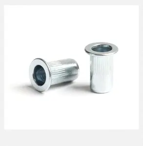 Zinc-plated Through-hole Cylindrical NutPressure RivetingPull Rivet NutFlat Head PostStandard Vertical Thread Screw Cap