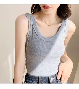 Débardeur côtelé court pour femme, col rond, coupe ajustée, <span class=keywords><strong>sans</strong></span> manches, basique, tricoté, haute élasticité, doux, idéal pour l'été - Product Image 5