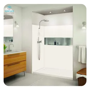 Productos populares en Malasia Proyecto de hotel cuarto de ducha integrado ducha de mármol artificial envolvente