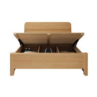 QINUO Ensemble de meubles de chambre à coucher de style chinois moderne et minimaliste avec lit de rangement haut, lit simple ou double