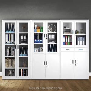 Meuble de bureau moderne en métal à 2 portes, armoire de classement en acier, armoires de rangement pour dossiers de bureau à domicile, pour dossiers médicaux - Product Image 1