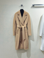Manteau long décontracté en laine et cachemire pour femme, double boutonnage, col à revers, coupe-vent, épais, teint uni, pour l'hiver