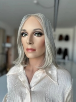Perruque Lace Front Bob en Cheveux Humains Blond Gris Argenté Pré-Pluckée Sans Colle avec Dentelle HD pour Femme