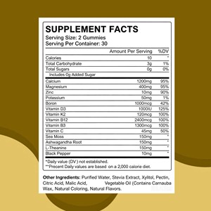 Gomitas de Calcio, Magnesio y Zinc al por Mayor de Fábrica, Favorecen el Refuerzo del Sistema Inmunitario con Potasio, Suplemento Dietético - Product Image 6