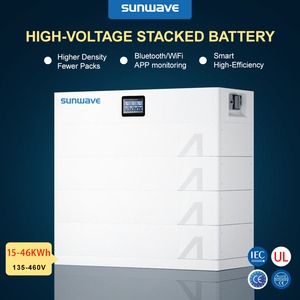Système de stockage d'énergie compact haute tension empilable Sunwave 15KWh 23KWh 30KWh <span class=keywords><strong>38KWh</strong></span> 46KWh pour les familles, avec panneaux solaires et onduleur - Product Image 2
