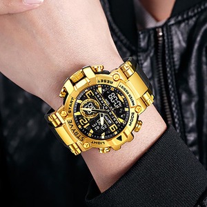 Sıcak satış Luxus Uhr kuvars Uhren Herren yeni tasarım spor renkli 5 ATM su geçirmez çok fonksiyonlu erkekler dijital saat Orologio Uomo - Product Image 6