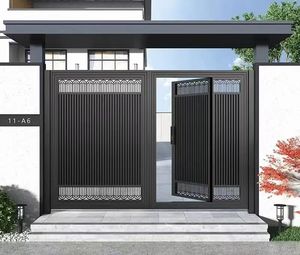 Cao cấp phong cách hiện đại nhôm Swing cổng thông minh điều khiển từ xa tự động thân thiện với môi ngoài trời Vườn hàng rào Sân Trường - Product Image 1