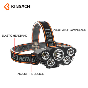 USB 충전식 <span class=keywords><strong>LED</strong></span> 헤드랜턴 <span class=keywords><strong>5</strong></span>구 3모드 조절 경량 작업용 헤드라이트 - Product Image 3