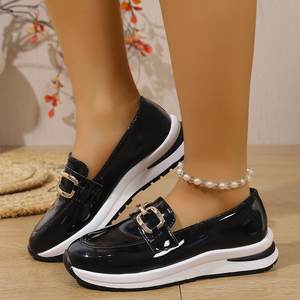 Zapatos Andorranos De Invierno Mary Jane Peep Toe Con Suela De PVC Y Parte Superior De Cuero Sintético - Product Image 4