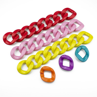 Chaîne en plastique acrylique brillante pour sac à main, accessoires de sangle, boucles en résine, couleur unie, brillant, en plastique, colorés, 35x35mm, 1 pièce