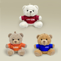 Cadeaux promotionnels de mariage Mini ours en peluche animal porte-clés avec t-shirt Porte-clés peluche personnalisé