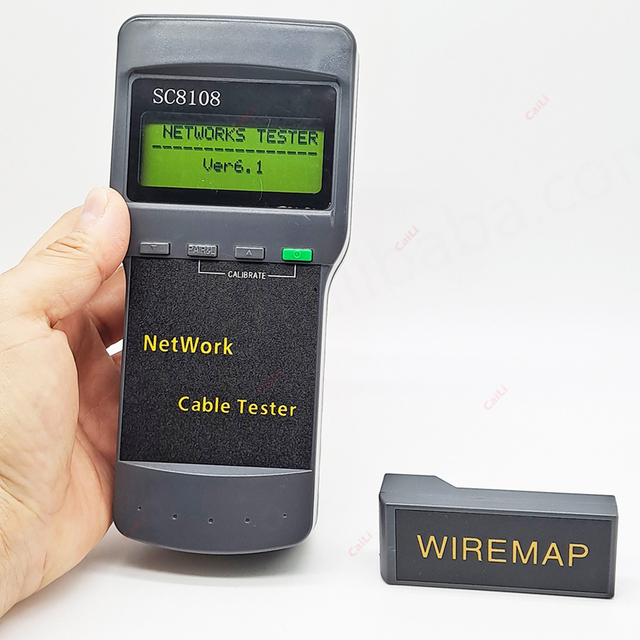 SC 8108 Portable Network Meter & LAN Phone Cable Tester & Meter With LCD Display RJ45 Wireless CAT5e RJ45 Meter Network Tester