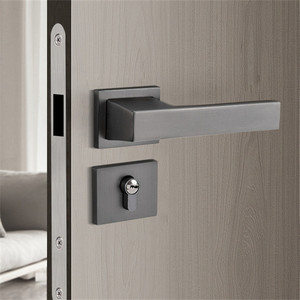 Factory Price Modern Stainless Steel Lever Quick Open Privacy Escape Lockset Interior <strong>Door</strong> <strong>Knobs</strong> Square <strong>Silver</strong> Bathroom <strong>Door</strong> - Product Image 5