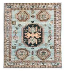 Moderne personnalisable 5x5 pieds bleu carré Kazak tapis afghan noué à la main Veg teinture laine pour chambre à coucher maison exercice prière coton - Product Image 4