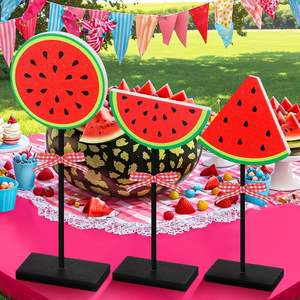 Adorno de Escritorio de Madera con Diseño de Sandía, Decoración de Mesa Alta, Decoración de Mesa para Fiestas, Más Vendido - Product Image 1