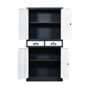 Armoire de bureau en métal pleine hauteur avec 2 tiroirs, armoire de rangement en acier pour dossiers - Product Image 4