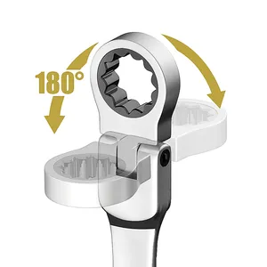 Juego de llaves inglesas de trinquete de doble cabeza de pulgada métricas personalizadas de alta calidad, juego de llaves dinamométricas cromadas de anadio para uso industrial - Product Image 4