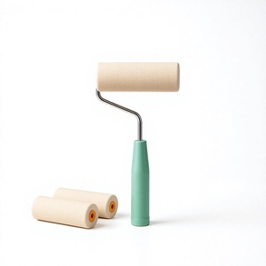 Rouleau à <span class=keywords><strong>peinture</strong></span> de 9 pouces, brosse en éponge de polyester, outil de <span class=keywords><strong>peinture</strong></span>, manche en métal pour la décoration des murs, des plafonds et de la maison - Product Image 1