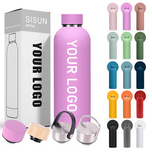Bouteille d'eau isotherme étroite en acier inoxydable mat, personnalisée et anti-fuite, pour le sport et la montagne, produit d'usine Topnovo - Product Image 2