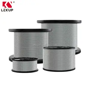 Galvanizli çelik tel kablo halat vinil kaplı uçak kabloları 7x7 3MM-5MM PVC kaplı çelik tel halat