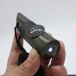 7-en-1 Durable extérieur pour sifflet de sauvetage avec lumière LED thermomètre boussole multifonction pour Tours Camping aventures outil - Product Image 2