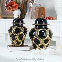 J288GA Vase décoratif européen en céramique blanc et or en forme de serpent pour centre de table de mariage ou d'hôtel