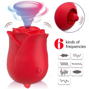 Juguete Sexual Vibrador en Forma de Rosa, Vibrador de Lengua, Estimulador de Clítoris, Masajeador de Pezones para Masturbación Femenina - Product Image 3