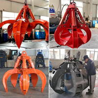 Grappin hydraulique fixe pour excavatrice, type « écorce d'orange », pour le chargement de déchets domestiques, de ferraille et de déchets d'acier