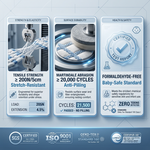 <span class=keywords><strong>Tissu</strong></span> de matelas jacquard tricoté à motif ondulé circulaire sophistiqué et moderne 320 GSM, directement de l'usine, pour usines OEM - Product Image 2