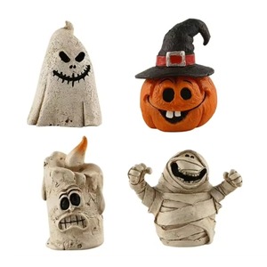 Statue de tête de citrouille de momie, bougie artisanale pour Halloween - Product Image 2