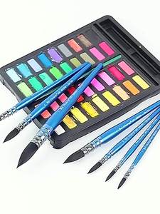 Master Art Professional <span class=keywords><strong>Pinceau</strong></span> à cheveux en nylon sans distorsion avec manche en bois bleu 7 tailles pour la <span class=keywords><strong>peinture</strong></span> aquarelle - Product Image 5
