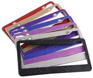 Venta caliente Diamond Bling Crystal Rhinestone <span class=keywords><strong>Handiwork</strong></span> Metal US Car License Plate Frame - Product Image 1
