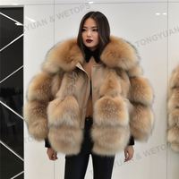 2025 nouveau hiver Crop Style grande taille veste de fourrure femmes réel manteau de fourrure de renard