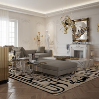 Table d'appoint de salon moderne, simple et luxueuse pour la maison Table basse imbriquée en acrylique et en marbre naturel unique
