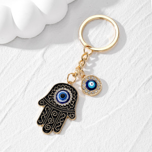 Turkish Blue malocchio Hamsa mano portachiavi amuleto gioielli alla moda ciondoli strass diamante portachiavi portachiavi portachiavi - Product Image 3