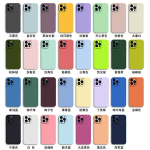 适用于iphone 11 12 13 14 plus带微羊毛衬里的液体硅胶外壳，适用于iphone 15外壳所有颜色