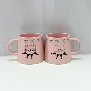 Tasses en céramique de Noël, design chat mignon, mugs en grès colorés mats, ensembles de cadeaux de Noël, tasses en porcelaine - Product Image 6