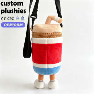Sac bandoulière en peluche personnalisé en forme de tasse de boisson de dessin animé, adorable sac à bandoulière en forme de tasse de thé au <span class=keywords><strong>lait</strong></span> pour cadeau - Product Image 3