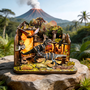 Rompecabezas 3D de Madera con Temática de Apocalipsis de Dinosaurios, Kit de Casa en Miniatura Móvil - Casa de Muñecas Detallada para Adultos - Product Image 1