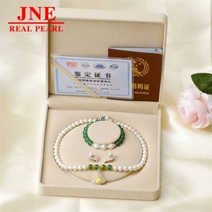 Natürliche Perlenkette, Chalcedon-Perlen, Hetian-Gold-Schmetterlings-Perlenkette, Geschenk für ältere Menschen, Muttertagsgeschenk - Product Image 1