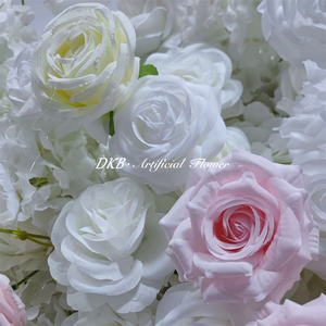 Arche de fleurs artificielle carrée, toile de fond blanche et rose, arche de fleurs artificielles pour décoration de mariage, cérémonie de remise des diplômes - Product Image 5