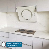 Meubles de cuisine modulaires de luxe modernes personnalisés George Group, finition stratifiée, robinet, marbre/résine, qualité E0/E1, imperméables