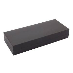 Smooth Black Pen <b>Box</b> For Stationery <b>Storage</b> With Velvet Interior And Lid Closure Design - Product Image 3