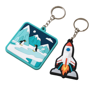 Llavero de PVC con colgante de silicona de cloruro de polivinilo suave 2D, cortado a medida con precisión, lavable, de fabricante directo - Product Image 1