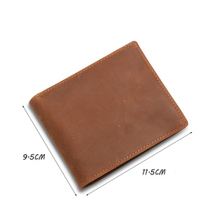 กระเป๋าสตางค์หนังแท้ของผู้ชายวินเทจแบบเปิดปิดมีคุณสมบัติ RFID แบบสั้นสลักด้วยเลเซอร์ RV VE 1052 1054 - Product Image 5